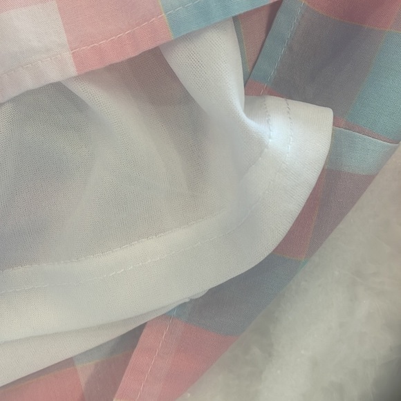 Aura pink and blue checkered ruffle sleeve dress. Size medium. - Picture 5 of 6